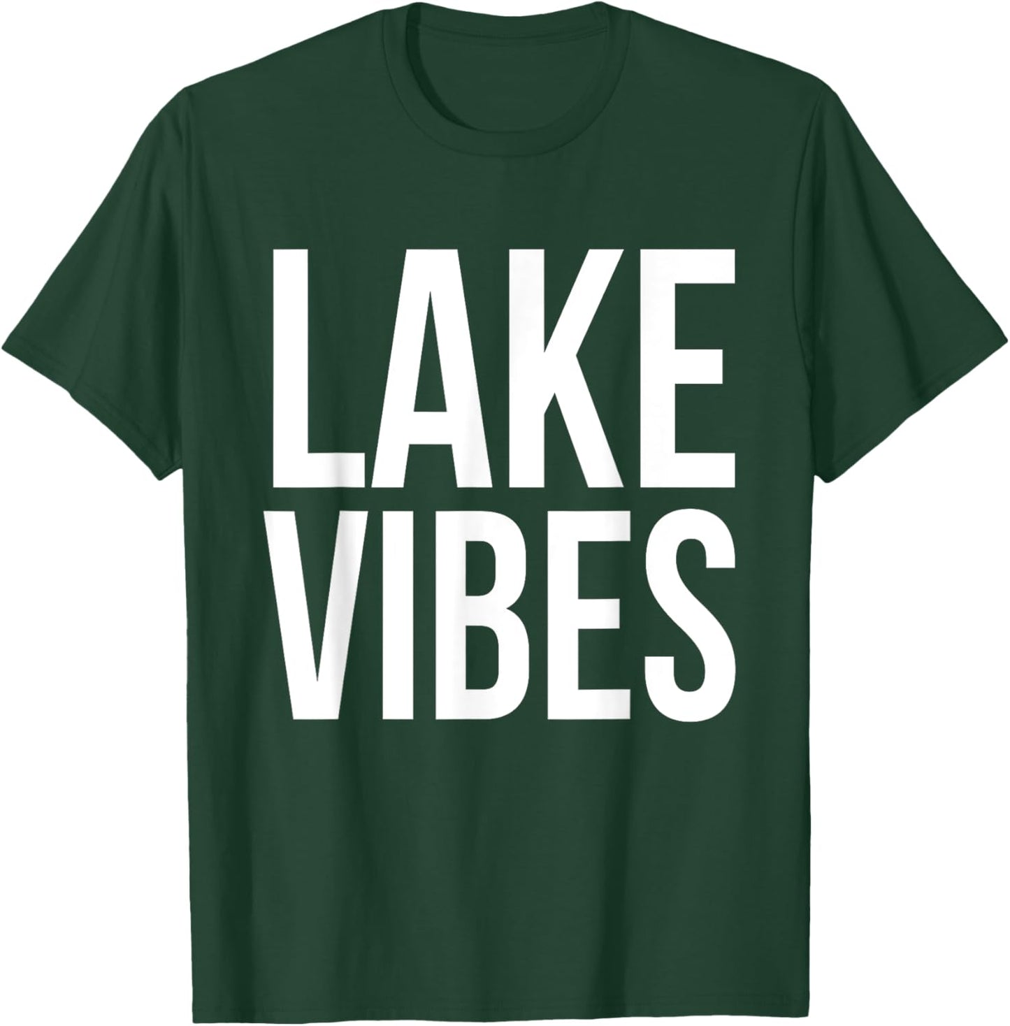 Lake Vibes Summer Vacation Boat Fish Swim Fun Family Vacay Men Women Kids T-Shirt - T-Shirt | Forest
