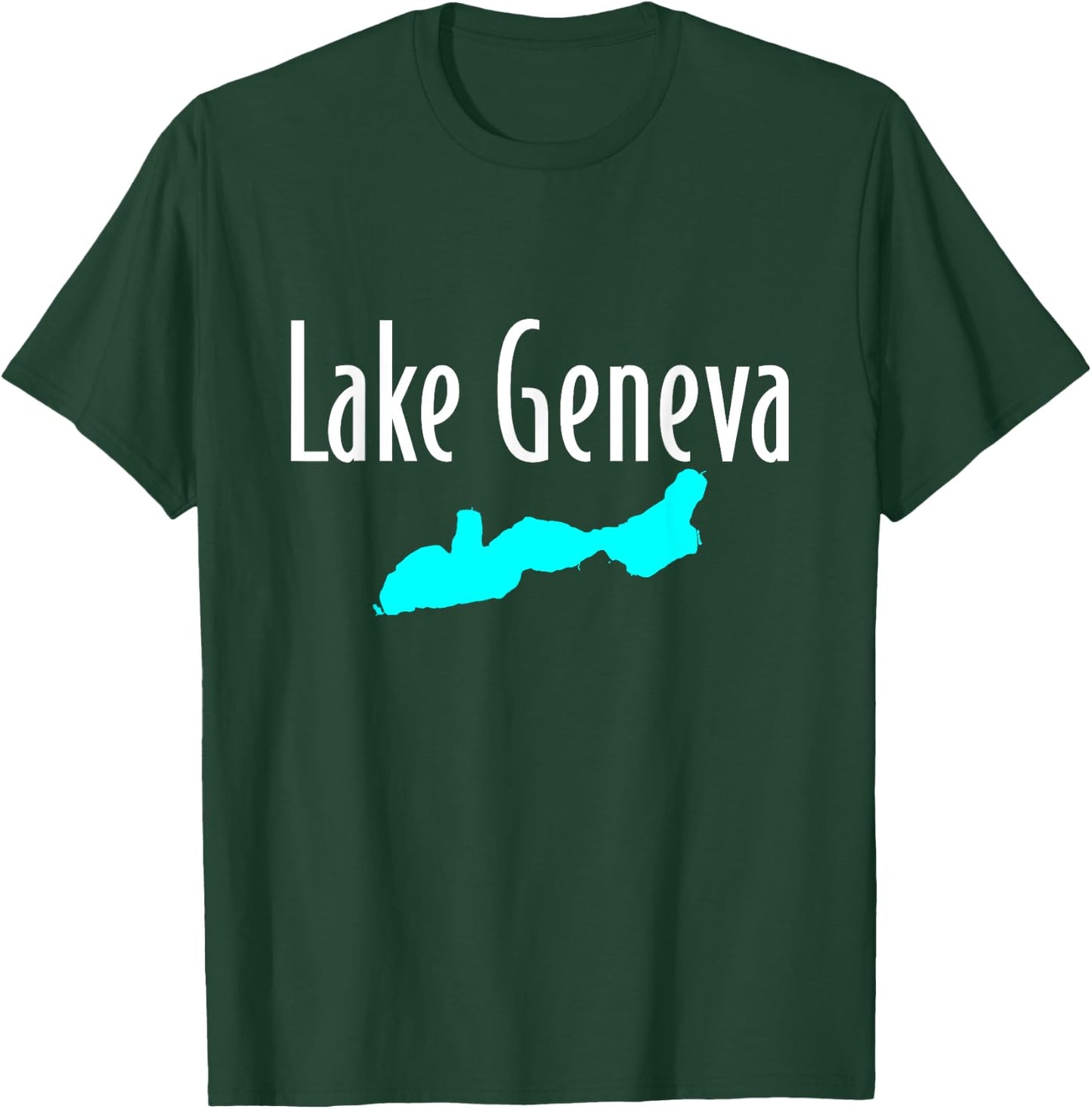 Minimalist Lake Geneva - Wisconsin T-Shirt - T-Shirt | Forest