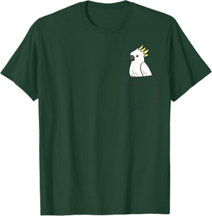 Cockatoo In The Pocket Cute Pocket Cockatoo Parrot T-Shirt - T-Shirt | Forest