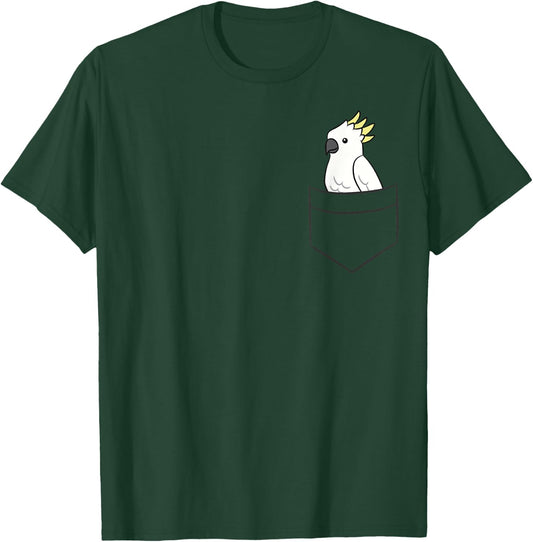 Cockatoo In The Pocket Cute Pocket Cockatoo Parrot T-Shirt - T-Shirt | Forest