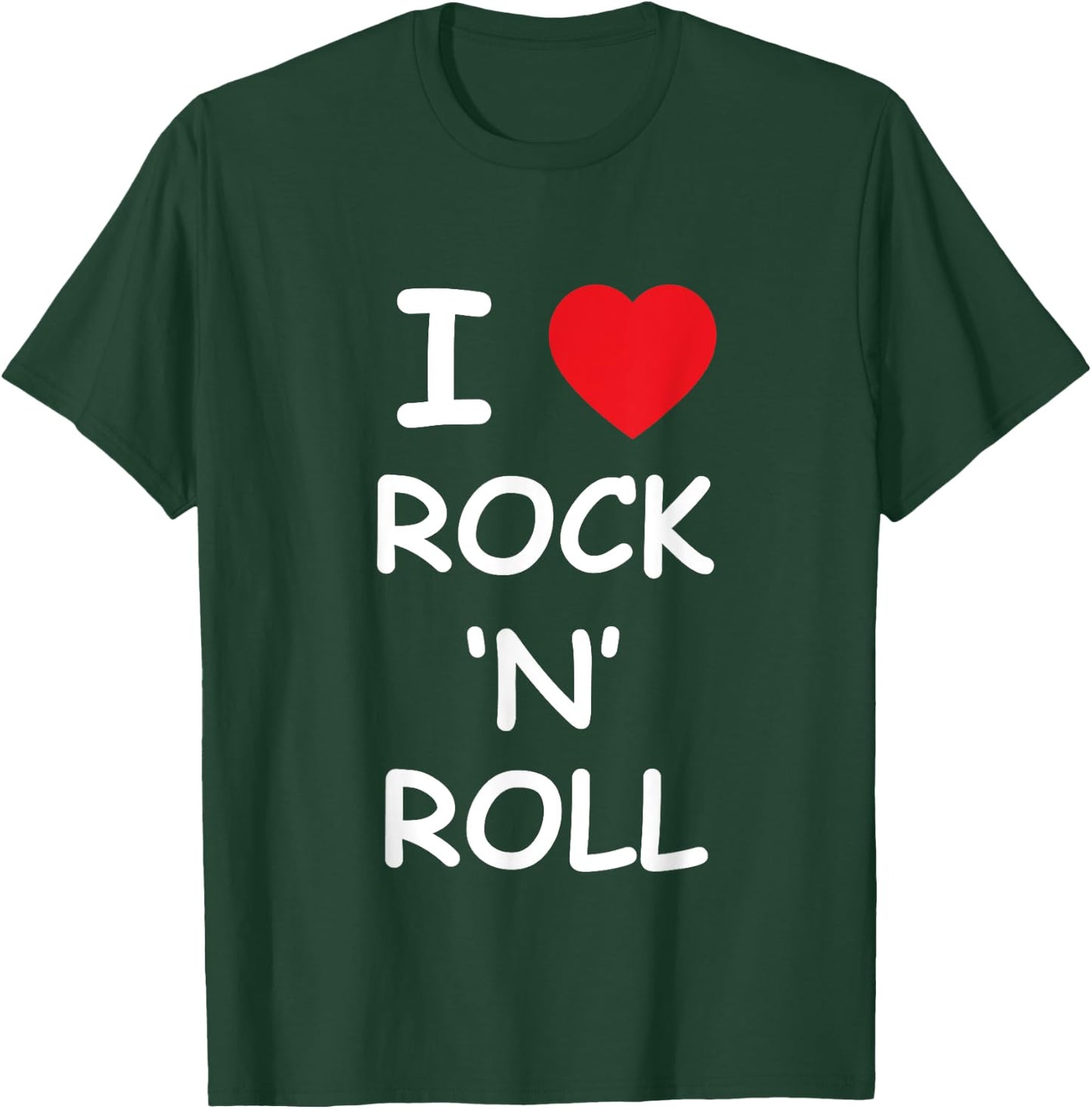 I Love Rock and Roll Music Lover Gift Vintage Retro Concert T-Shirt - T-Shirt | Forest