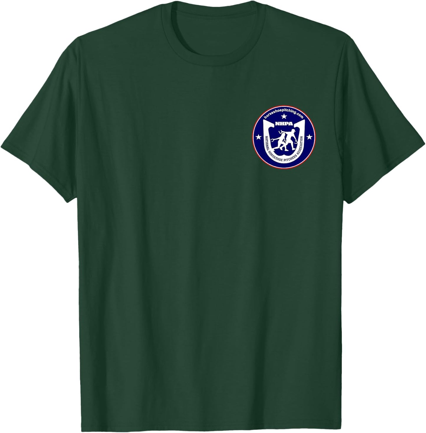 National Horseshoe Pitchers Association NHPA 2 Sided Logo T-Shirt - T-Shirt | Forest