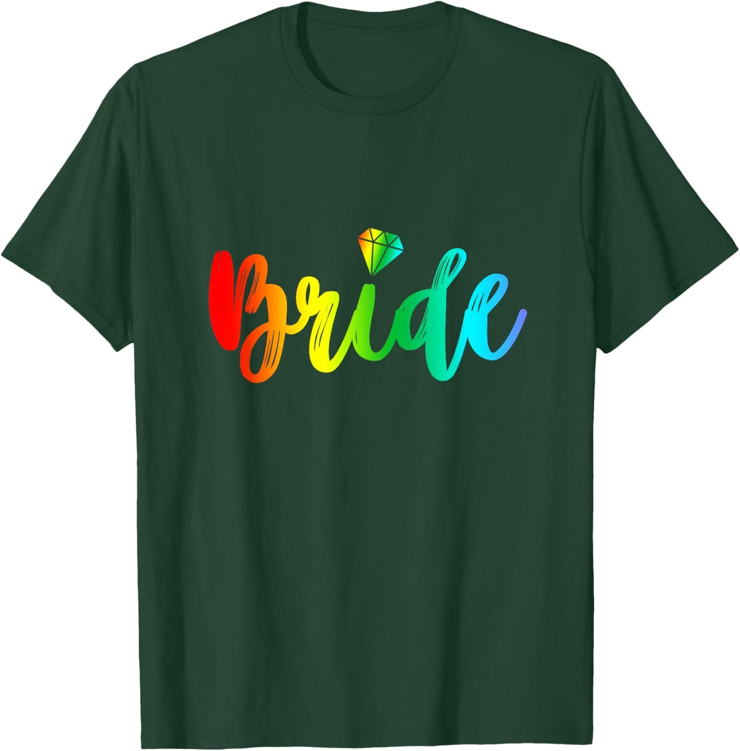 Bachelorette Gay Bride Shirt Rainbow Pride Engaged Party T-Shirt - T-Shirt | Forest