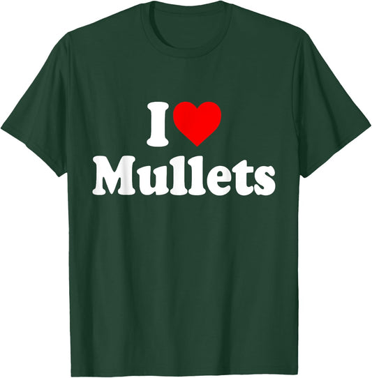I Love Mullets Hairstyle Retro 80s T-Shirt - T-Shirt | Forest