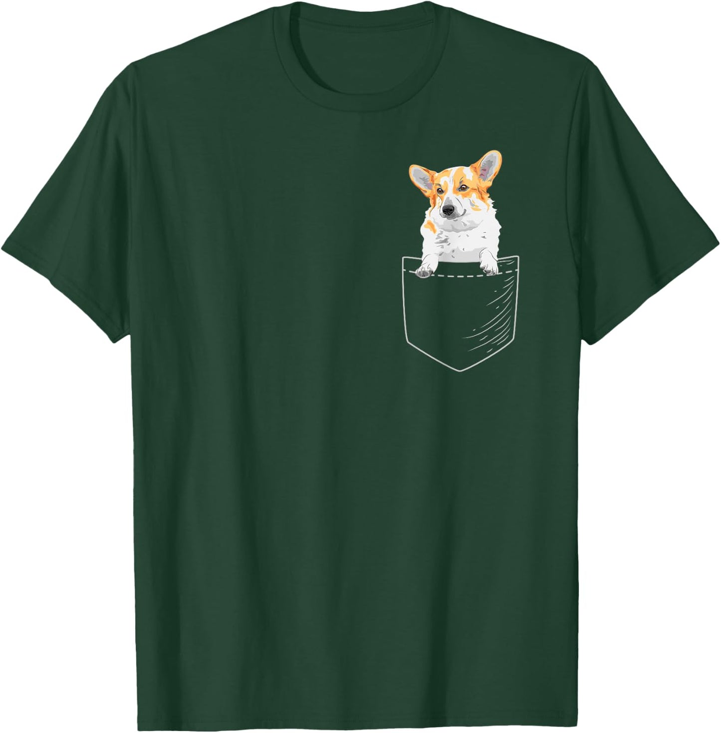 Cute Corgi in Pocket Dog Gift Women Men T-Shirt - T-Shirt | Forest