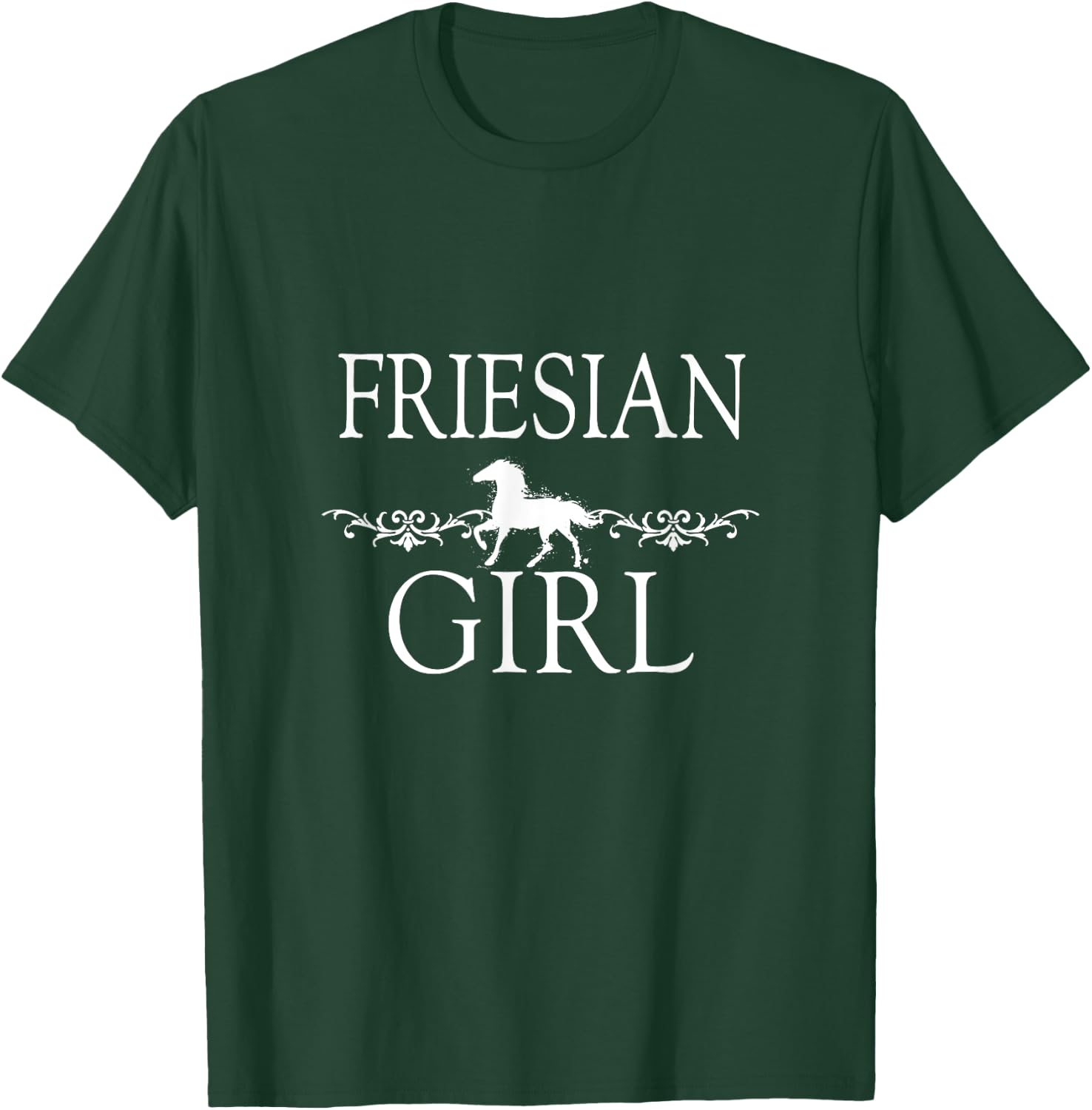 Friesian Girl Horse T-Shirt - T-Shirt | Forest