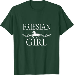 Friesian Girl Horse T-Shirt - T-Shirt | Forest