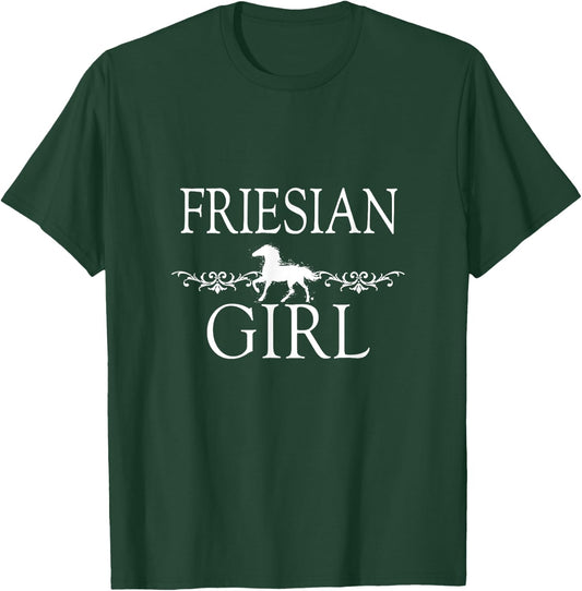 Friesian Girl Horse T-Shirt - T-Shirt | Forest