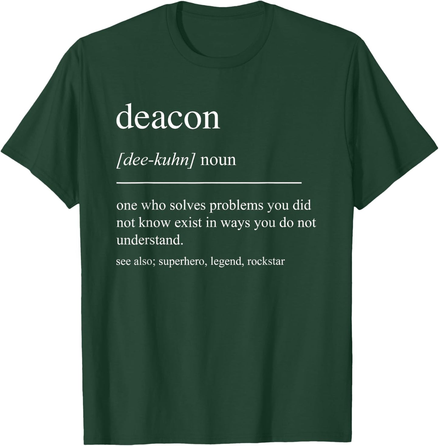 Funny Deacon Definition Catholic Church Minister Retirement T-Shirt - T-Shirt | Forest