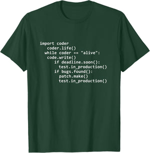 Python Programming For Software Engineer Coder IT Developer T-Shirt - T-Shirt | Forest