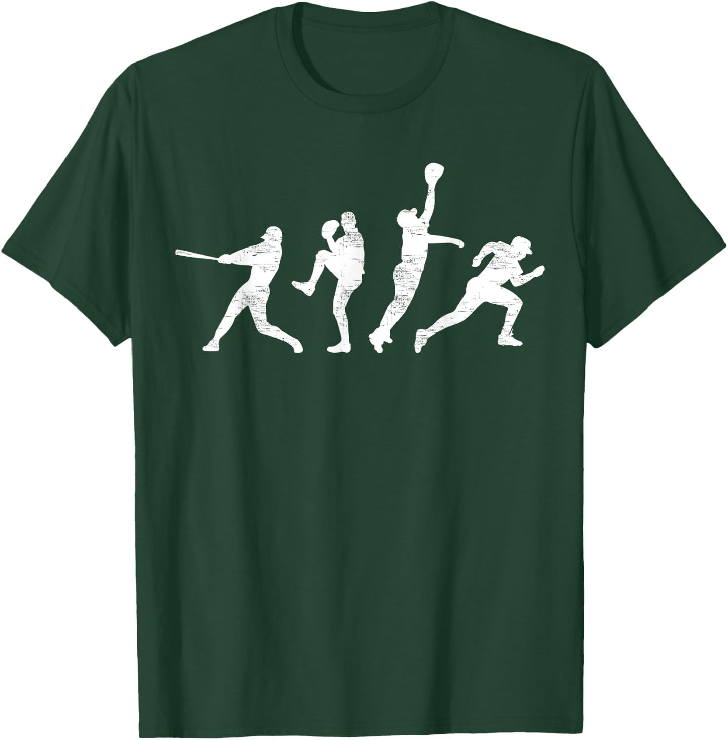 Baseball Vintage | Retro Catcher Pitcher Batter T-Shirt - T-Shirt | Forest