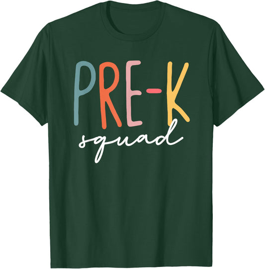 Pre-K Squad First Day Pre-K Teacher Crew Back To School Men Women Kids T-Shirt - T-Shirt | Forest