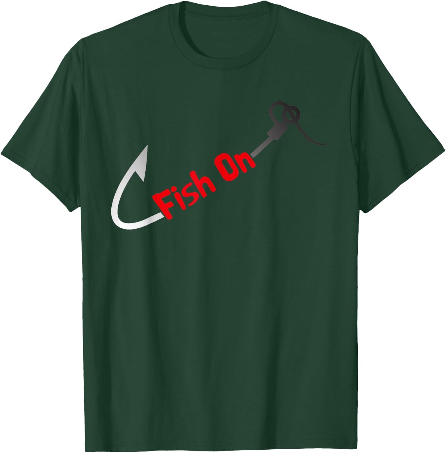 Fish On Fisherman Bass Fish Fishing Hook Joke Funny Quote T-Shirt - T-Shirt | Forest