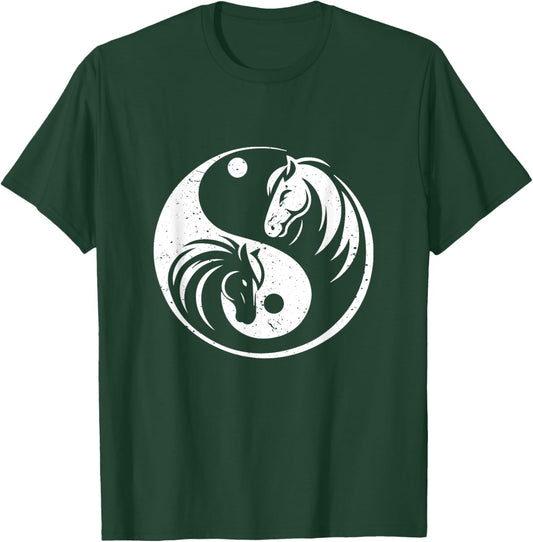 Yin And Yang Horse For Every Horseman And Rider Horse Lover T-Shirt - T-Shirt | Forest