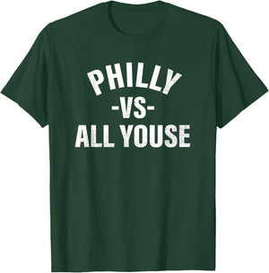 Philly vs All Youse Funny Philadelphia Slang Boys Girls T-Shirt - T-Shirt | Forest