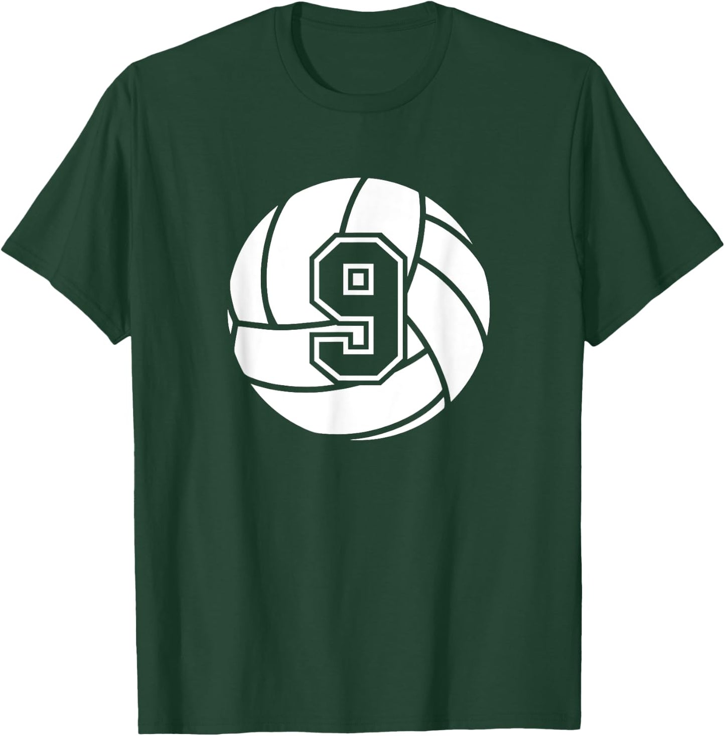 Volleyball Player #9 Volleyball Mom Dad Jersey Number 9 T-Shirt - T-Shirt | Forest