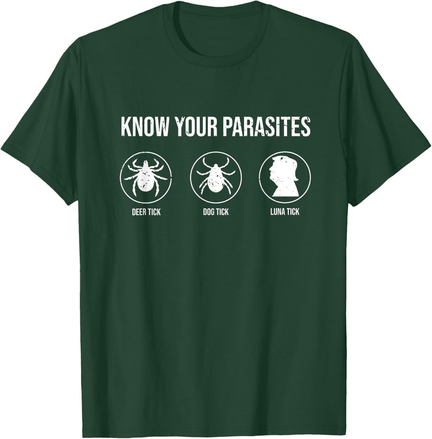 Know Your Parasites Deer Tick Dog Tick Luna Tick Anti-Trump Men Women T-Shirt - T-Shirt | Forest