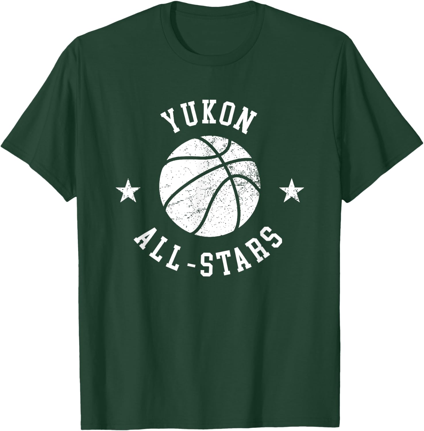 Yukon Vintage All-Stars Retro 80s Basketball T-Shirt - T-Shirt | Forest