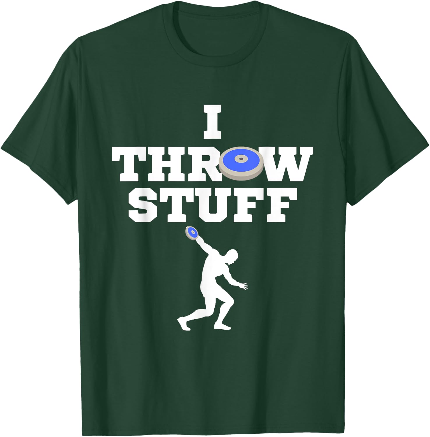 I Throw Stuff Blue Discus Athlete Throwing Stuff T-Shirt - T-Shirt | Forest