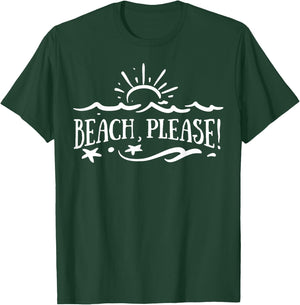 Beach Please Men Women Kids T-Shirt - T-Shirt | Forest