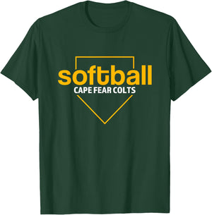 Cape Fear Colts Softball Home Plate T-Shirt - T-Shirt | Forest