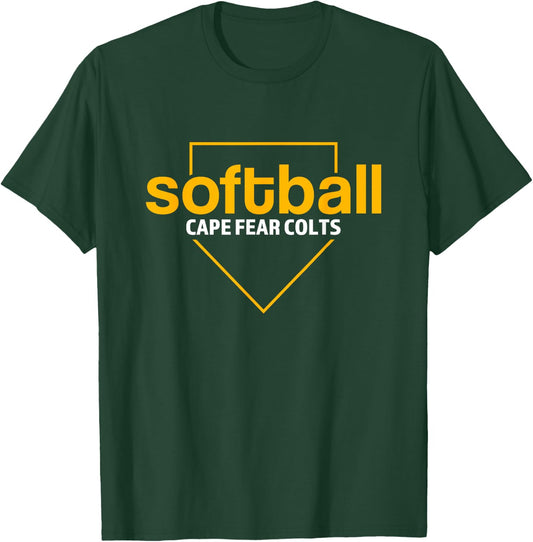Cape Fear Colts Softball Home Plate T-Shirt - T-Shirt | Forest