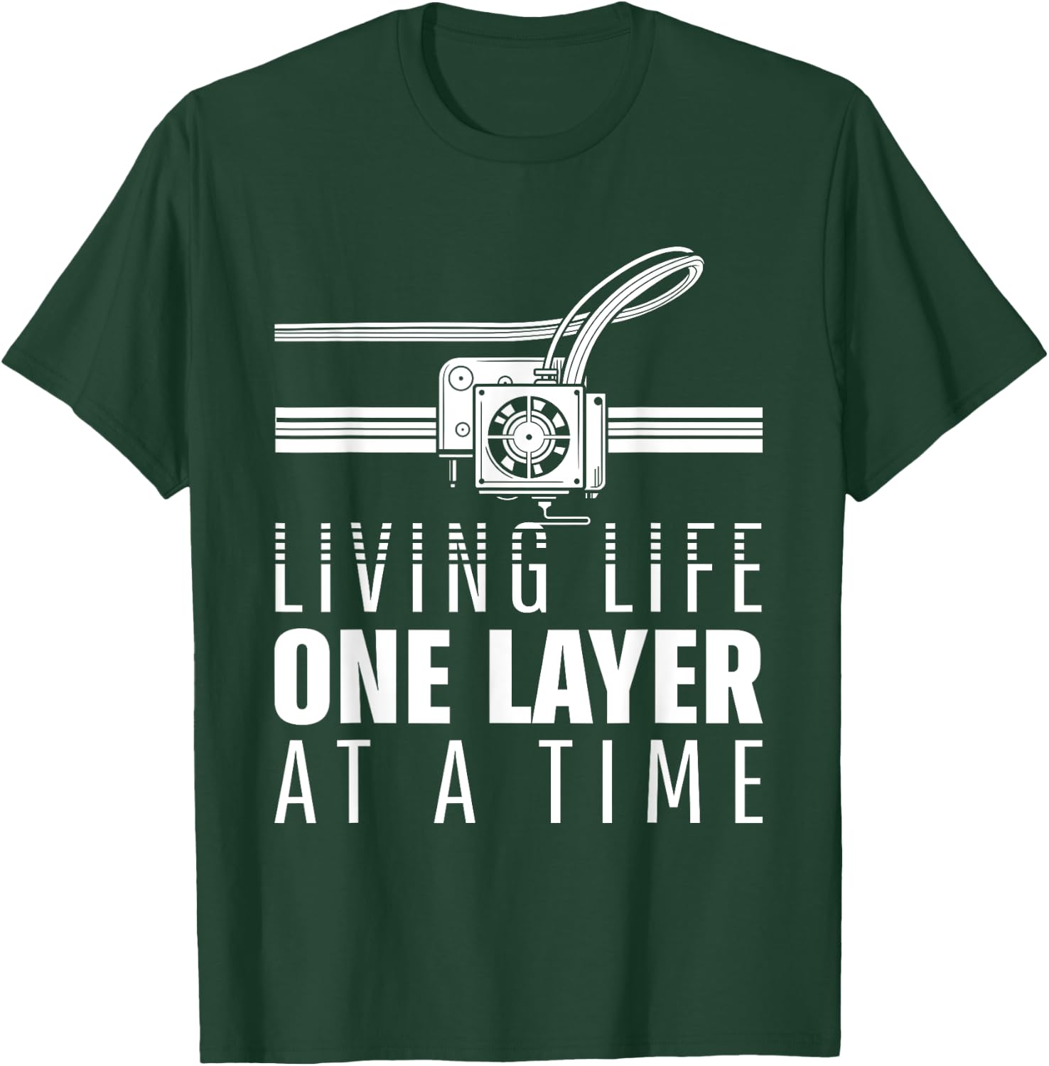 Funny 3D Print Printer Geeks Filament Printing Machine Lover T-Shirt - T-Shirt | Forest