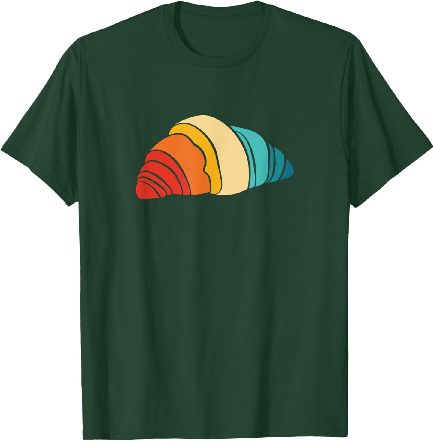 Retro French Bread Croissant For Croissant Lover T-Shirt - T-Shirt | Forest