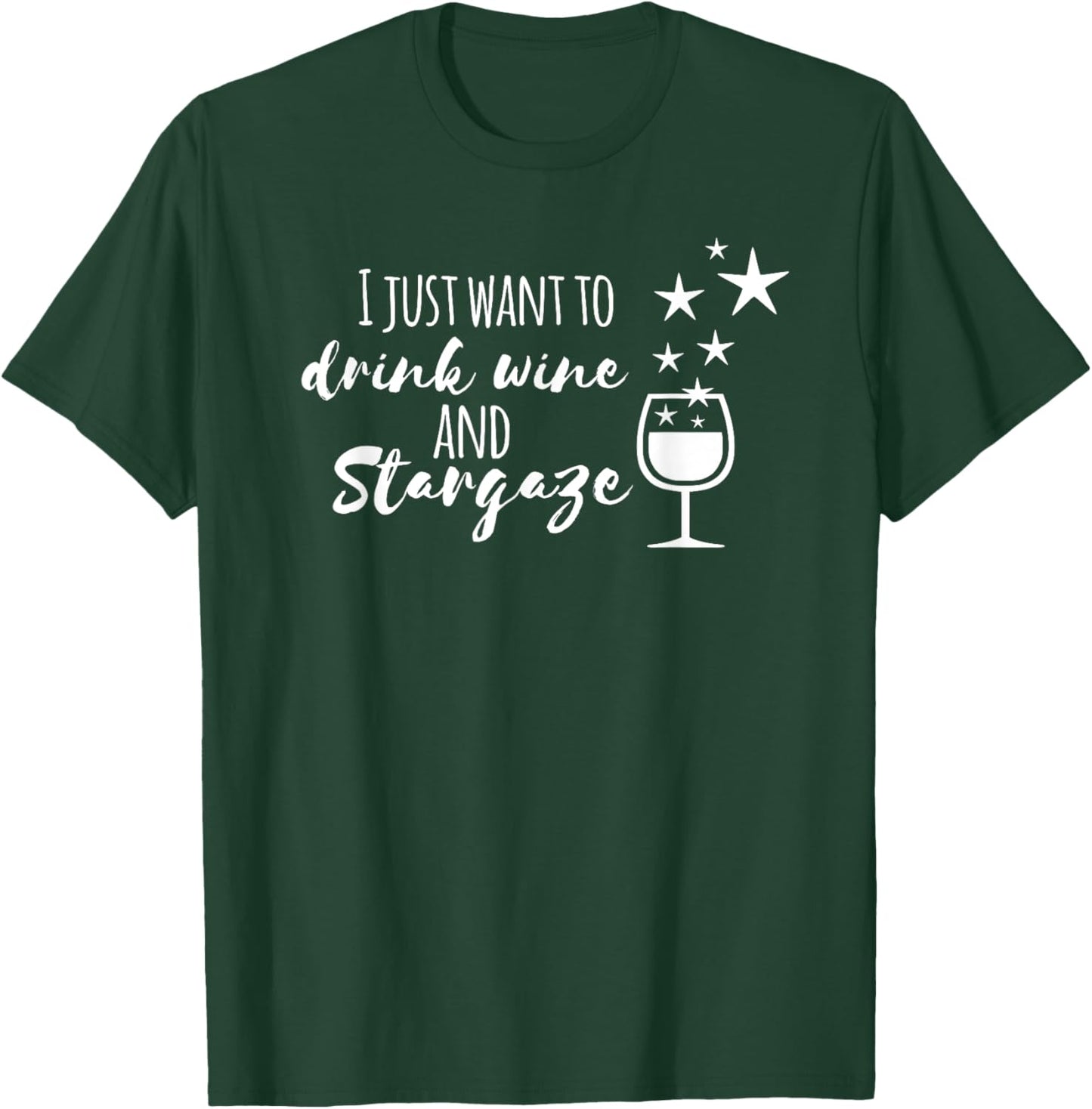 Stargazing and Wine gag gift funny t shirt T-Shirt - T-Shirt | Forest