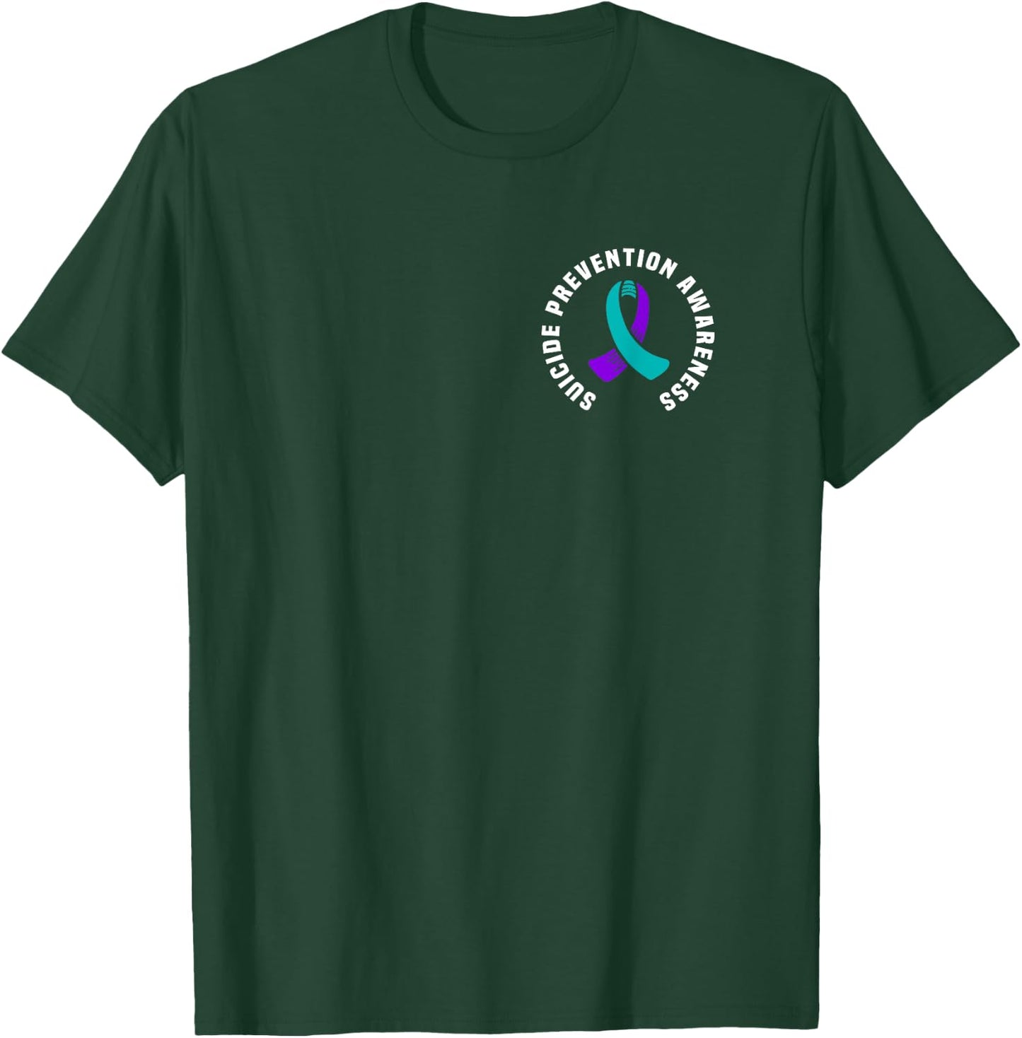 National Suicide Prevention Awareness Month Wear Women's Suicide Prevention Awareness , Black, Small, Short Sleeve, Round Neck, Modern Pocket Design with Awareness Ribbon T-Shirt - T-Shirt | Forest