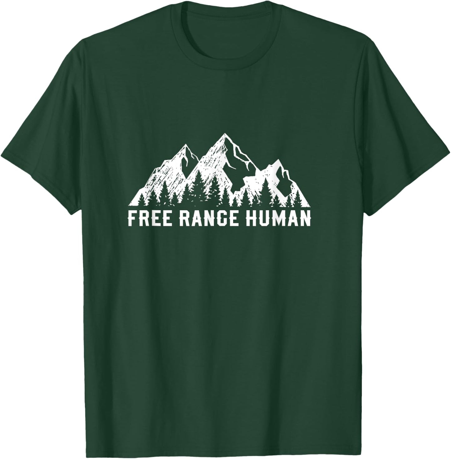 Free Range Human Road Trip Camping Hiking Outdoors Nature T-Shirt - T-Shirt | Forest