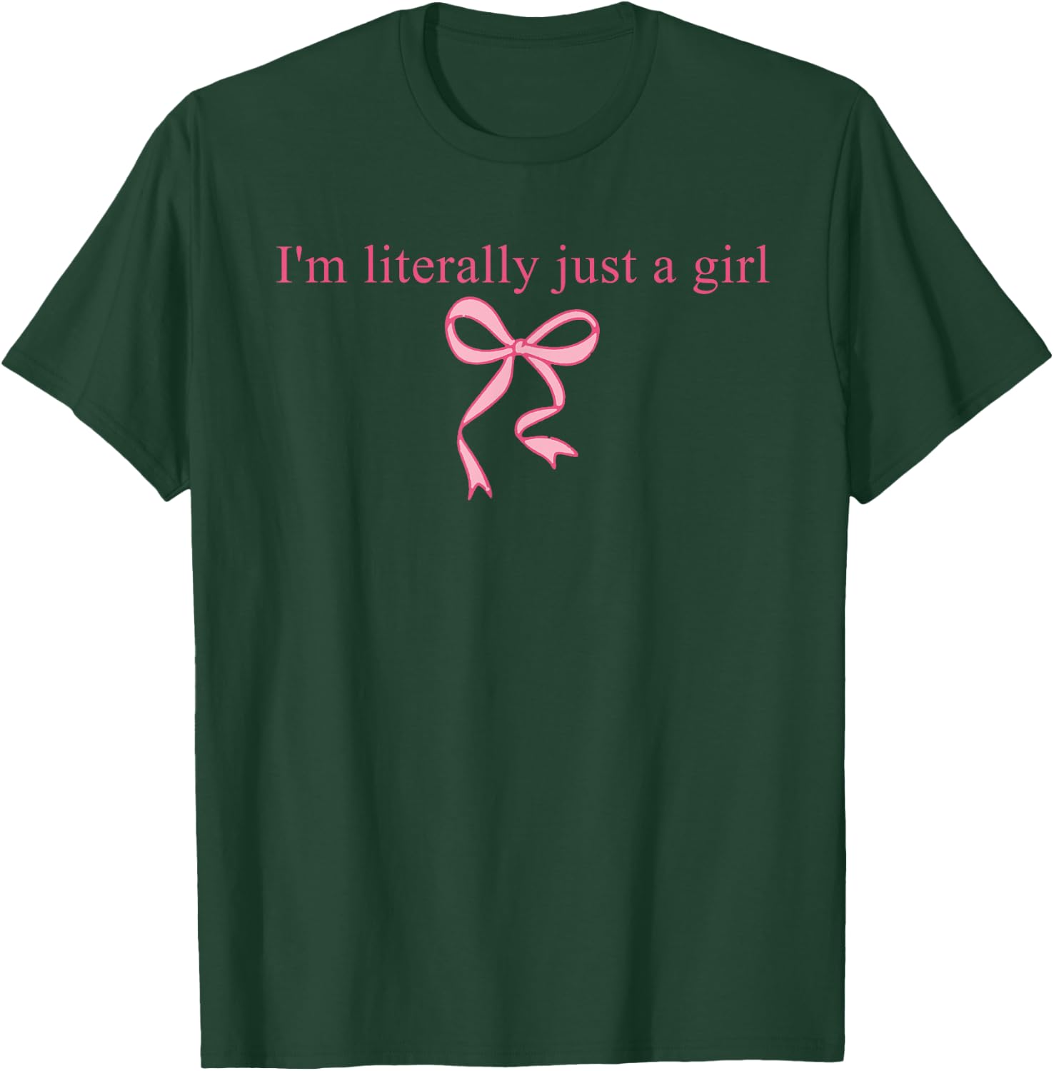 I'm Literally Just A Girl Sad Hamster Meme With Pink Ribbon T-Shirt - T-Shirt | Forest