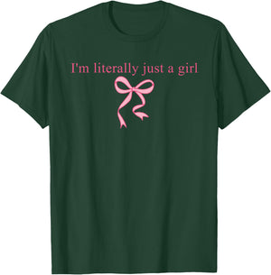 I'm Literally Just A Girl Sad Hamster Meme With Pink Ribbon T-Shirt - T-Shirt | Forest