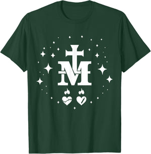 Miraculous Medal - Catholic Virgin Mary Holy Heart T-Shirt - T-Shirt | Forest