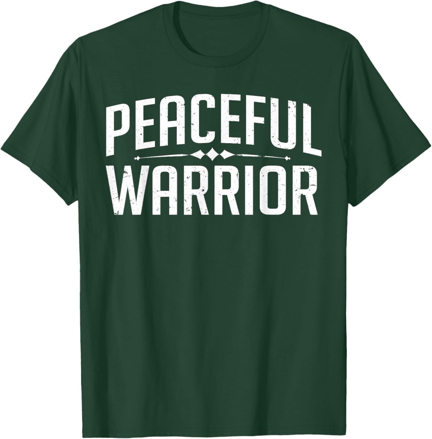 Peaceful Warrior Yoga and Meditation Distressed T-Shirt - T-Shirt | Forest