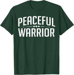 Peaceful Warrior Yoga and Meditation Distressed T-Shirt - T-Shirt | Forest