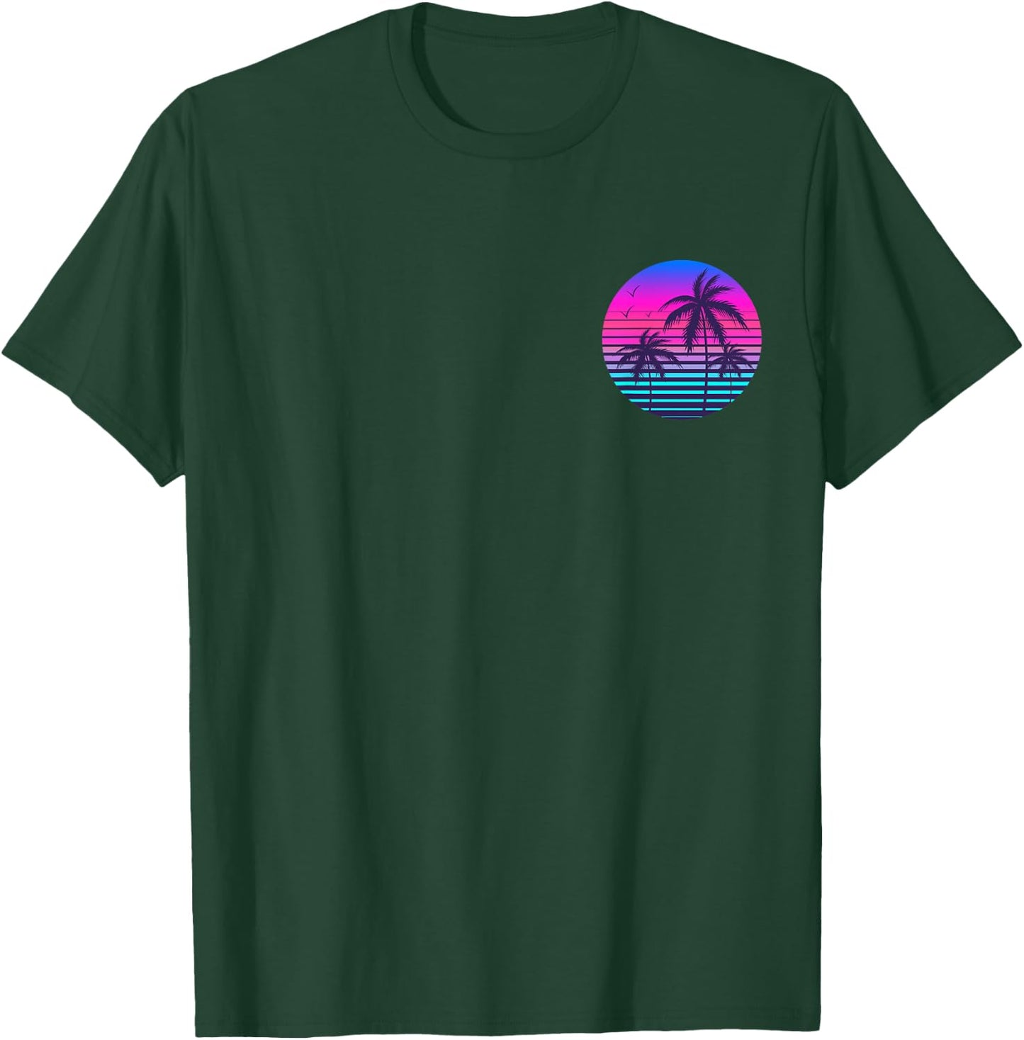 Sunset Cool Summer Vacation Men Women Beach Palm Tree T-Shirt - T-Shirt | Forest