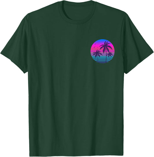Sunset Cool Summer Vacation Men Women Beach Palm Tree T-Shirt - T-Shirt | Forest