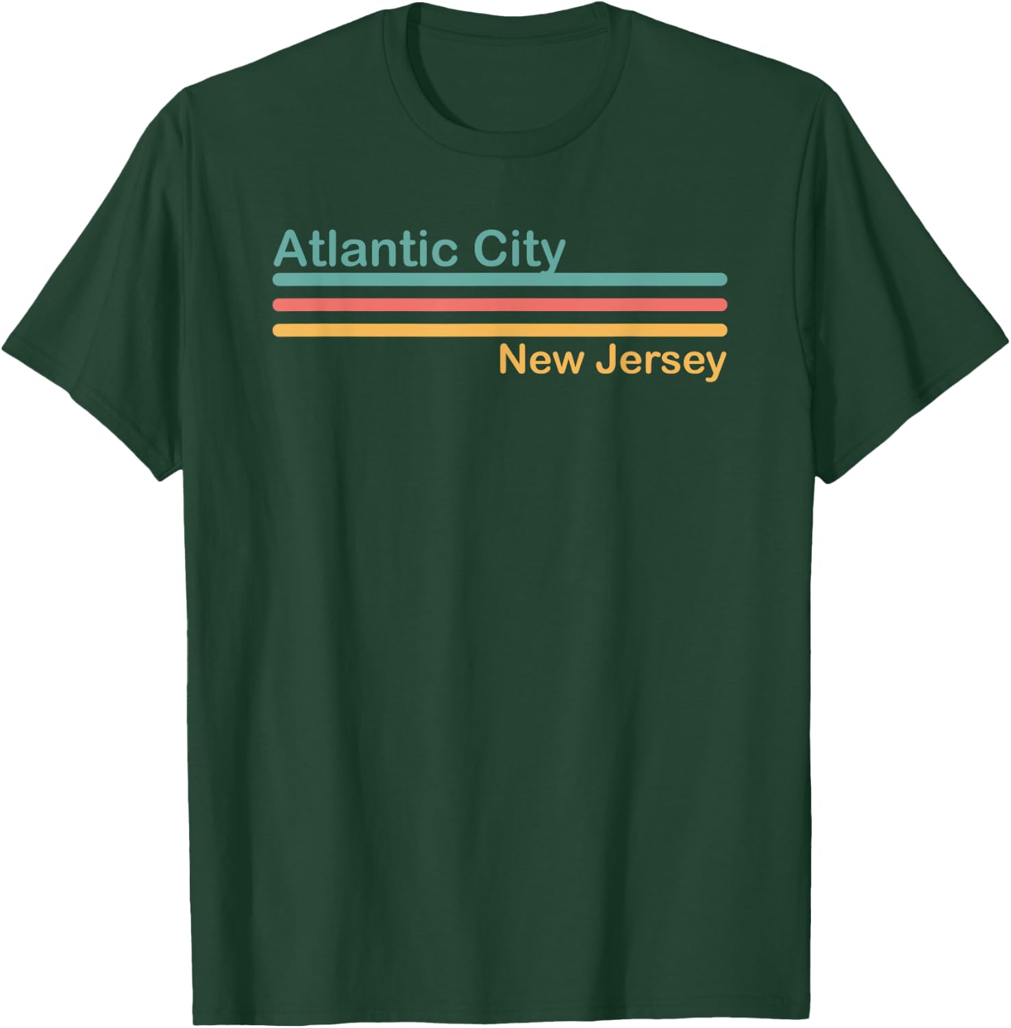 Retro Atlantic City New Jersey T-Shirt - T-Shirt | Forest
