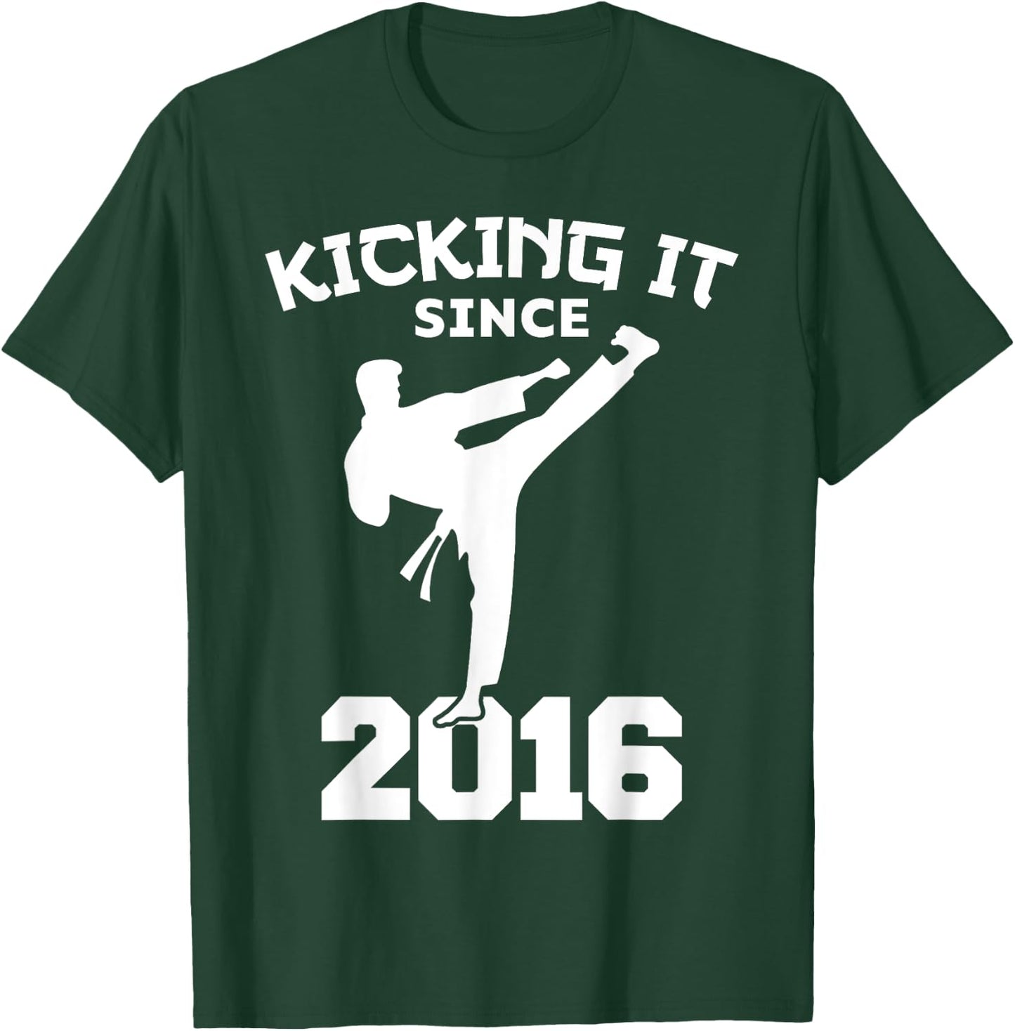 Karate Martial Arts Kicking It Since 2016 Funny Kid Birthday T-Shirt - T-Shirt | Forest