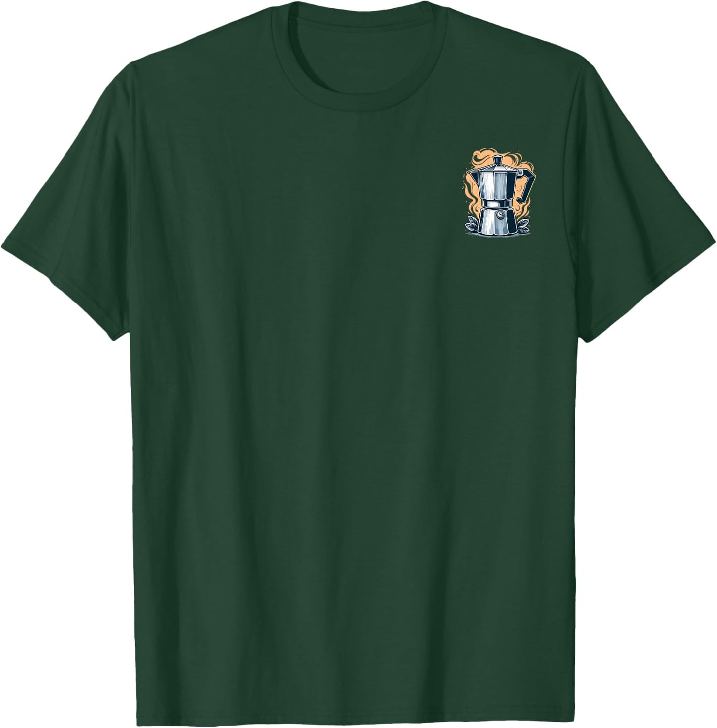 Classic Moka Pot Retro Coffee Minimalist T-Shirt - T-Shirt | Forest