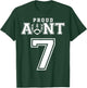 Custom Proud Football Aunt Number 7 Personalized T-Shirt - T-Shirt | Forest