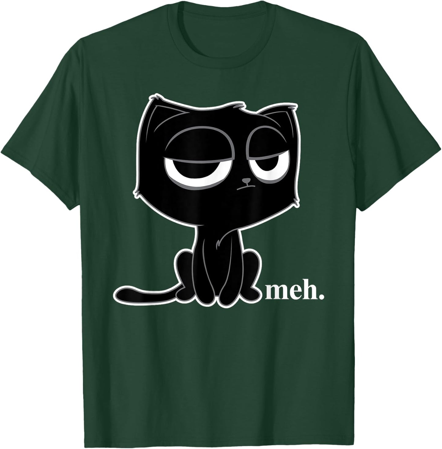 Funny Meh Cat - Cute Kitty Shirt T-Shirt - T-Shirt | Forest