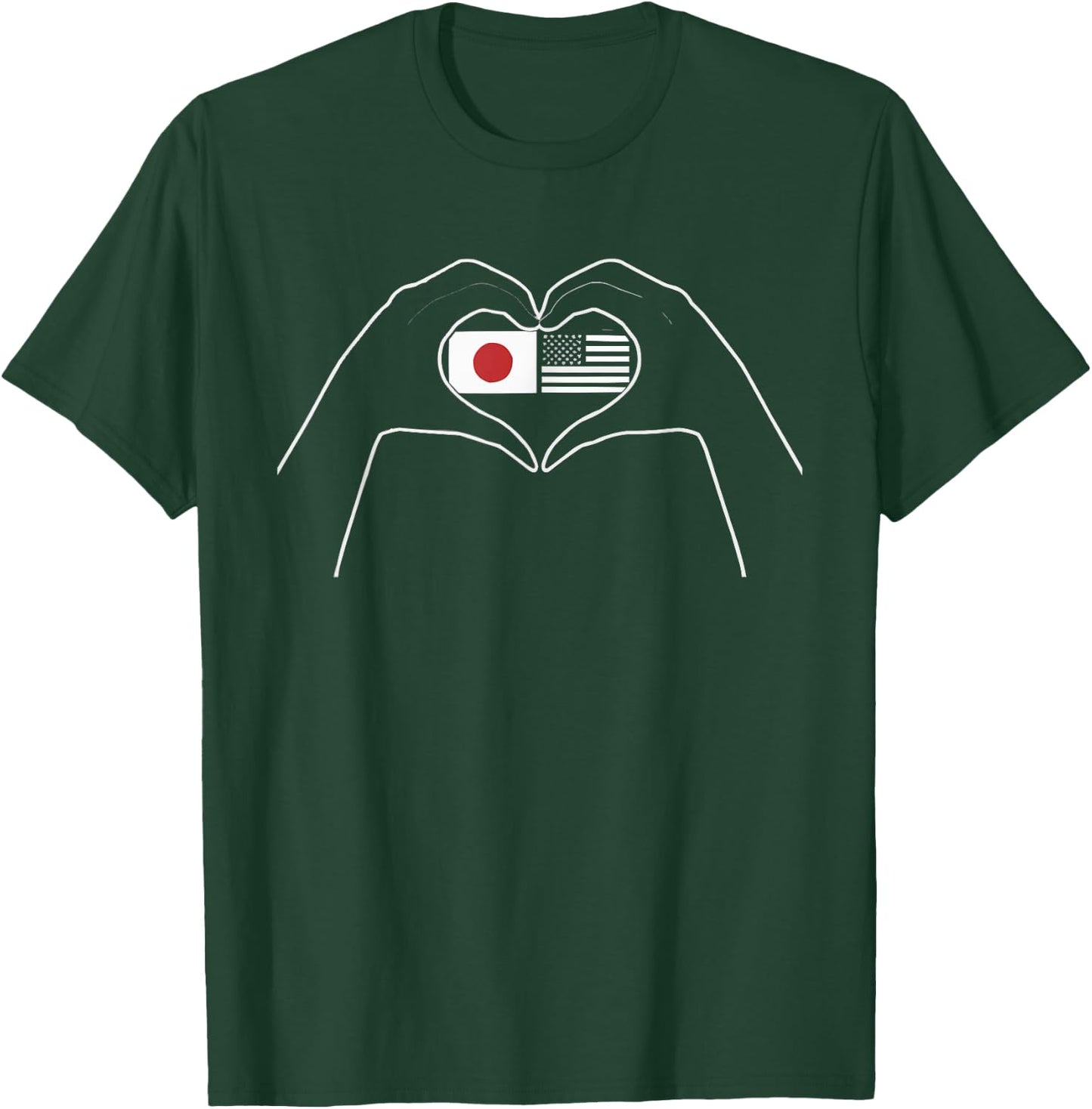 Half Japanese Half American USA Flag Japan America T-Shirt - T-Shirt | Forest