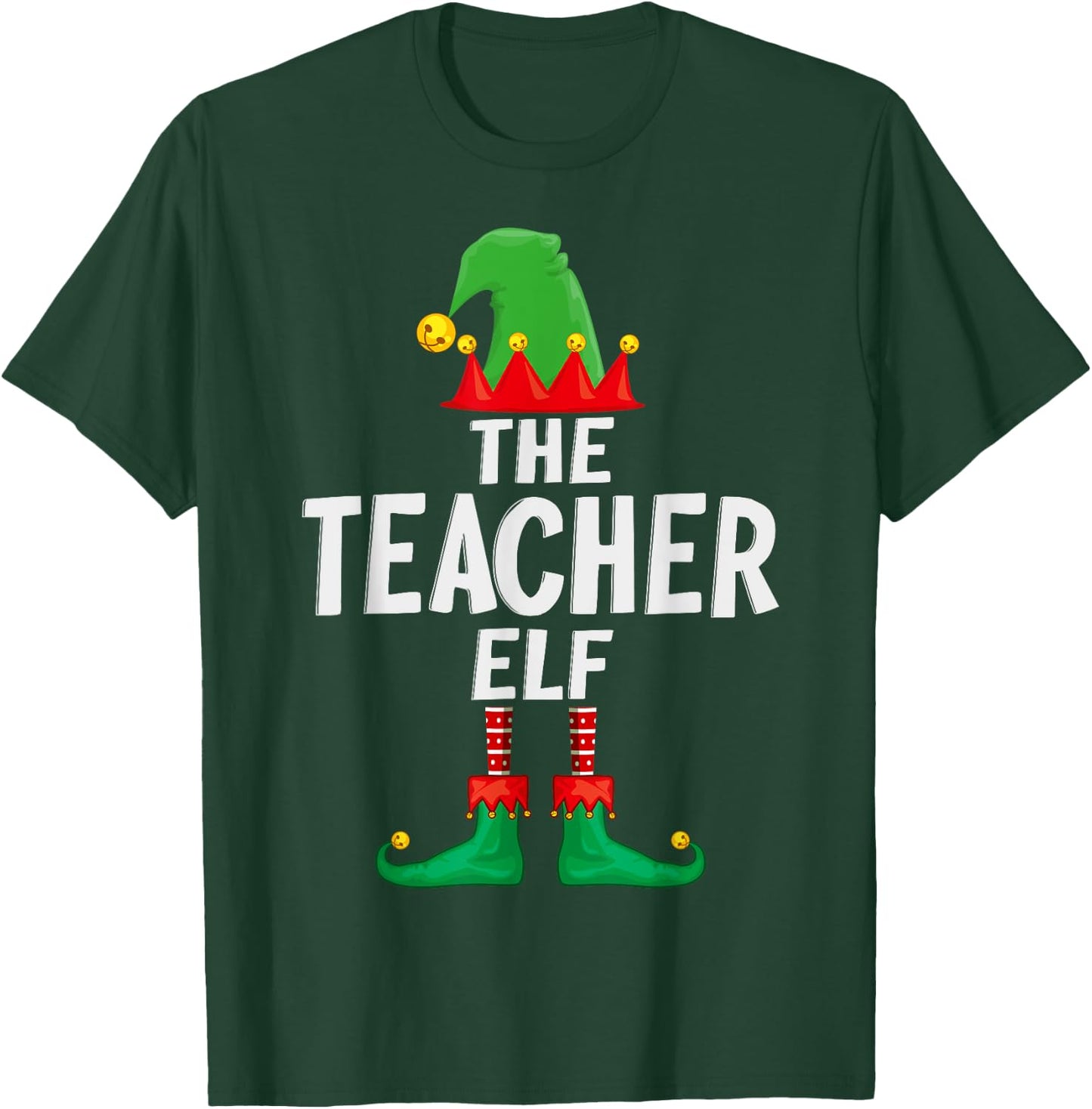 The Teacher Elf Matching Family Christmas T-Shirt - T-Shirt | Forest