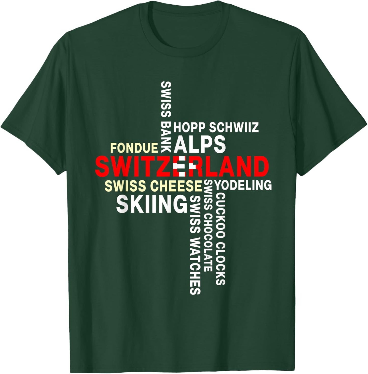 Switzerland National Day Swiss Culture Swiss Flag T-Shirt - T-Shirt | Forest