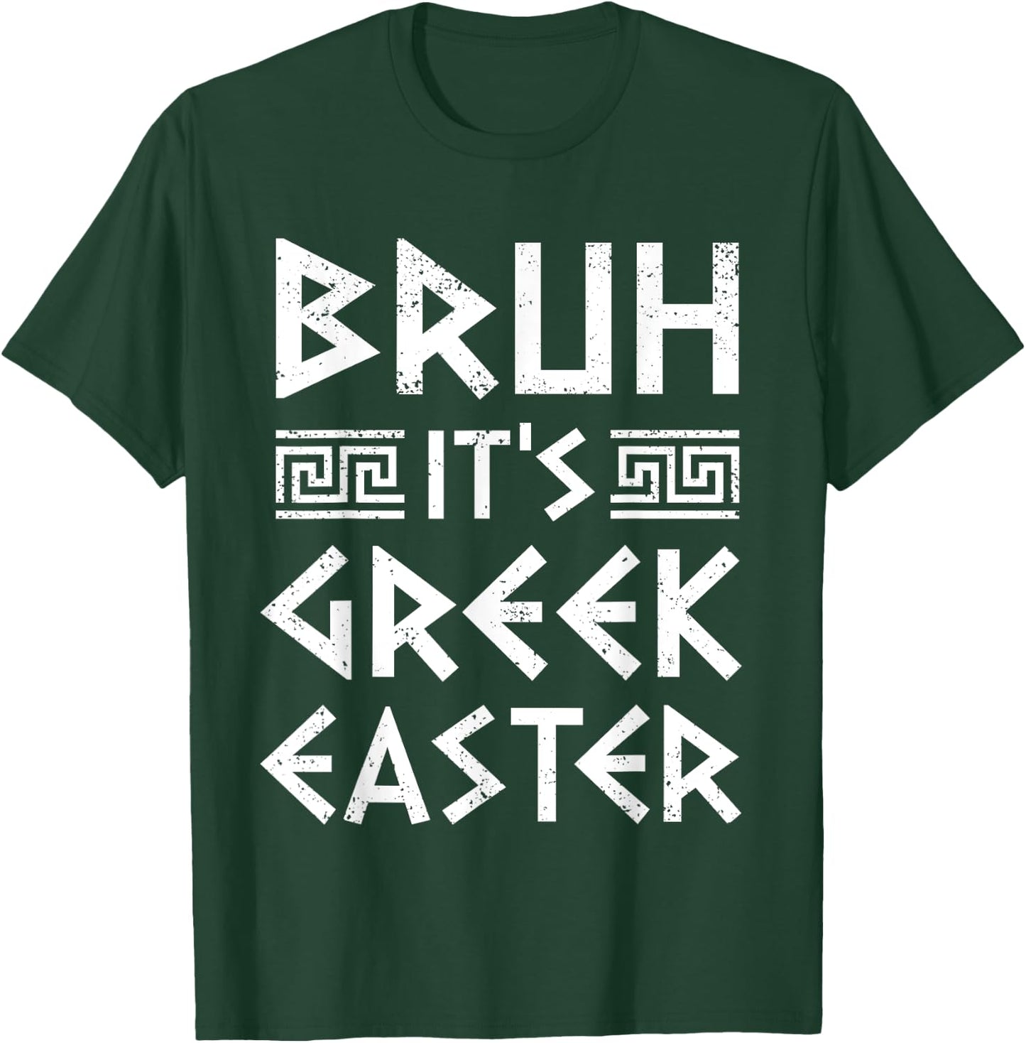 Bruh It's Greek Easter Funny Orthodox Greek Easter Kids T-Shirt - T-Shirt | Forest