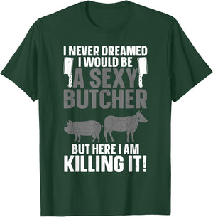 Funny Butcher Design Women Butchery Meat Butcher T-Shirt - T-Shirt | Forest