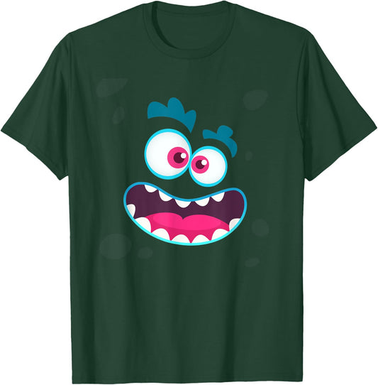Cute Monster Face Emotion Halloween Costume Gift T-Shirt - T-Shirt | Forest