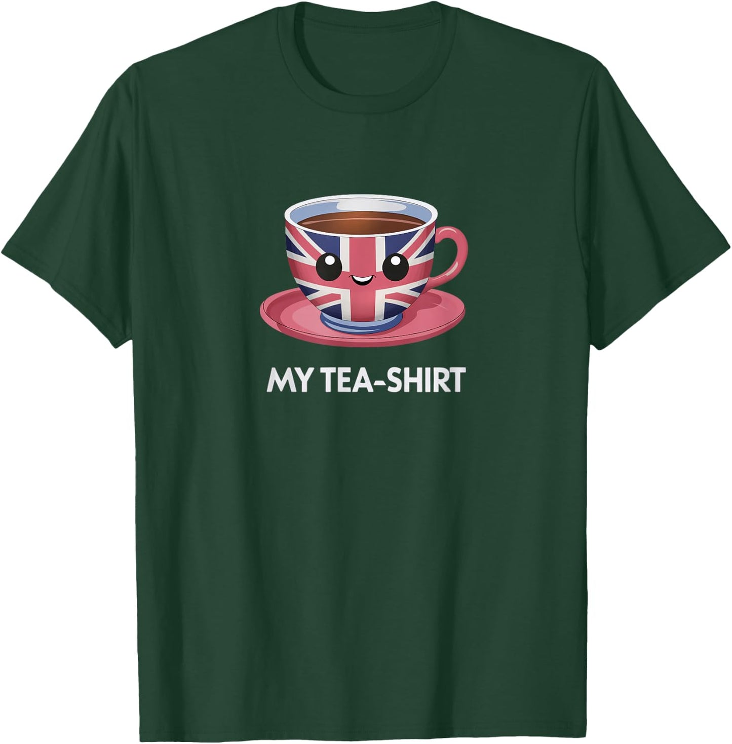 Funny I Love English Tea Party UK Flag Tea Lover London Gift T-Shirt - T-Shirt | Forest